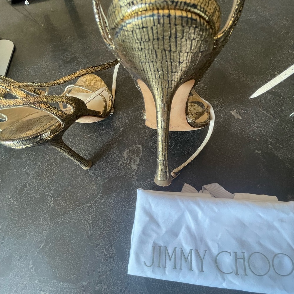 Stunning Jimmy Choo stilettos - gold & black, size 39 - Picture 4 of 7